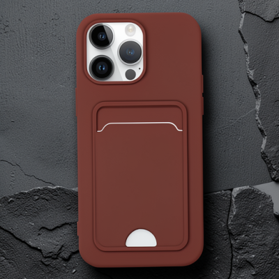 Apple İphone 14 Pro Kılıf Kelvin Kartvizitli Silikon - Bordo