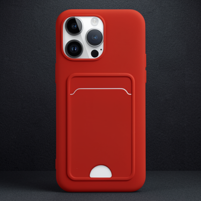 Apple İphone 14 Pro Kılıf Kelvin Kartvizitli Silikon - Kırmızı