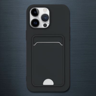 Apple İphone 14 Pro Kılıf Kelvin Kartvizitli Silikon - Siyah
