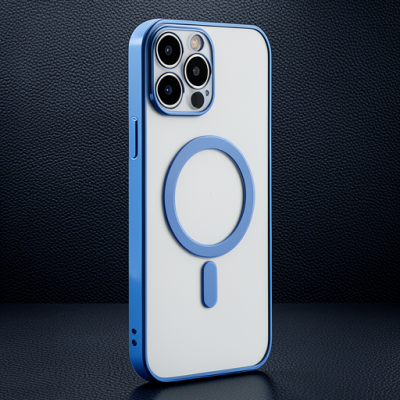 Apple İphone 14 Pro Kılıf Magneticsafe Lazer Silikon - Sierra Blue