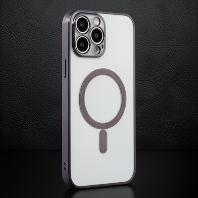 Apple İphone 14 Pro Kılıf Magneticsafe Lazer Silikon - Siyah