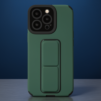 Apple İphone 14 Pro Kılıf Mega Standlı Silikon - Yeşil