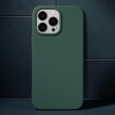 Apple İphone 14 Pro Kılıf Nano İçi Kadife Silikon - Koyu Yeşil