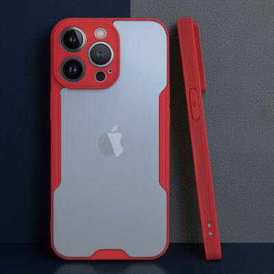 Apple İphone 14 Pro Kılıf Platin Silikon - Kırmızı