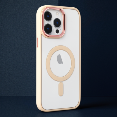 Apple İphone 14 Pro Kılıf Room Magneticsafe Silikon - Pudra