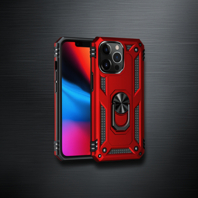 Apple İphone 14 Pro Kılıf Sofya Yüzüklü Silikon Kapak - Kırmızı