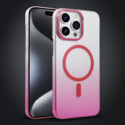 Apple İphone 14 Pro Max Glossy Magsafe Kapak - Pembe