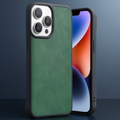 Apple İphone 14 Pro Max Kılıf Aras Deri Kapak - Açık Yeşil
