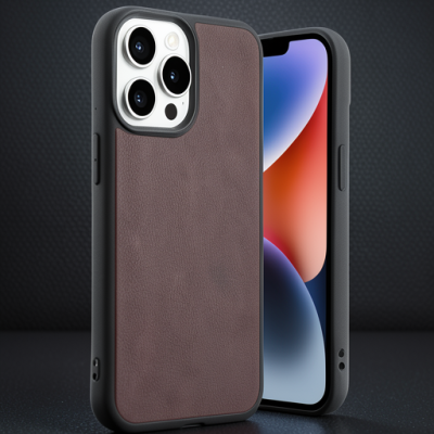 Apple İphone 14 Pro Max Kılıf Aras Deri Kapak - Bordo