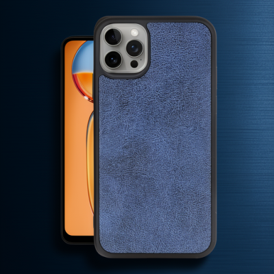 Apple İphone 14 Pro Max Kılıf Aras Deri Kapak - Lacivert