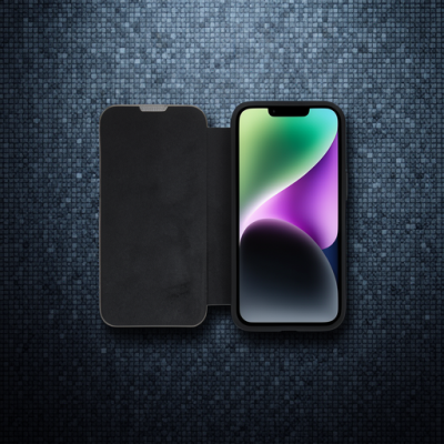 Apple İphone 14 Pro Max Kılıf Dolpin Kapaklı - Siyah