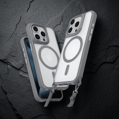 Apple İphone 14 Pro Max Kılıf Enka Magsafe Silikon Kılıf - Titan Gri