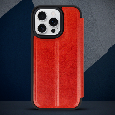 Apple İphone 14 Pro Max Kılıf Flip Cover - Kırmızı