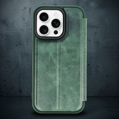 Apple İphone 14 Pro Max Kılıf Flip Cover - Koyu Yeşil