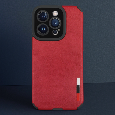Apple İphone 14 Pro Max Kılıf Loop Deri Silikon - Kırmızı