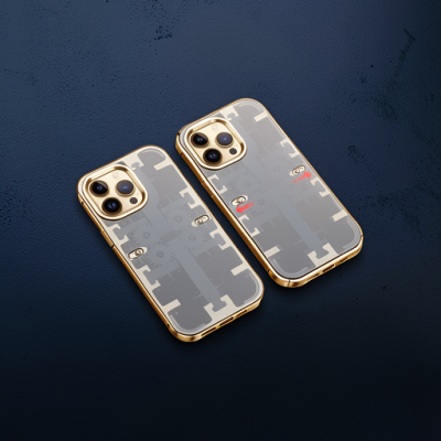 Apple İphone 14 Pro Max Kılıf Mekanik Bumper Kapak - Gold