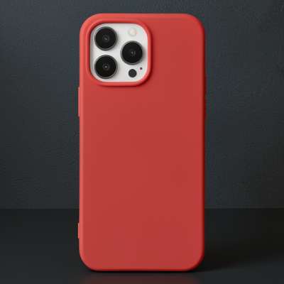 Apple İphone 14 Pro Max Kılıf Nano İçi Kadife Silikon - Kırmızı