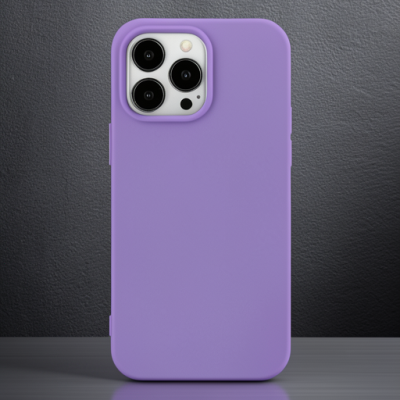 Apple İphone 14 Pro Max Kılıf Nano İçi Kadife Silikon - Mor