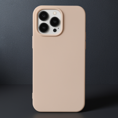 Apple İphone 14 Pro Max Kılıf Nano İçi Kadife Silikon - Pudra