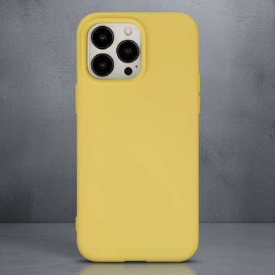 Apple İphone 14 Pro Max Kılıf Nano İçi Kadife Silikon - Sarı