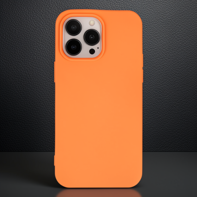 Apple İphone 14 Pro Max Kılıf Nano İçi Kadife Silikon - Turuncu