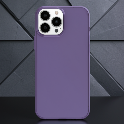 Apple İphone 14 Pro Max Kılıf Pc Sert Şeffaf Kapak - Mor