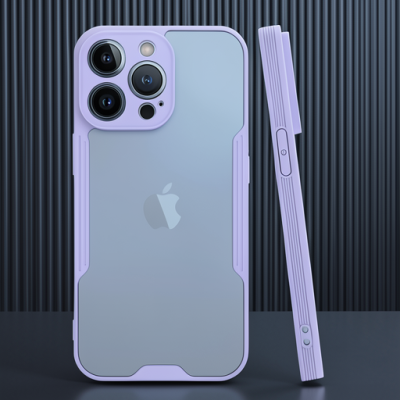 Apple İphone 14 Pro Max Kılıf Platin Silikon - Lila