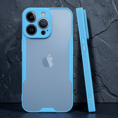 Apple İphone 14 Pro Max Kılıf Platin Silikon - Mavi
