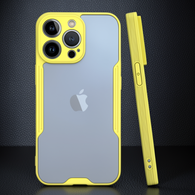 Apple İphone 14 Pro Max Kılıf Platin Silikon - Sarı