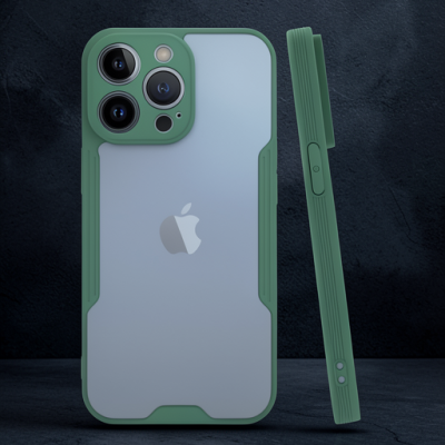 Apple İphone 14 Pro Max Kılıf Platin Silikon - Yeşil