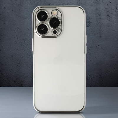 Apple İphone 14 Pro Max Kılıf Razer Lensli Silikon - Gümüş