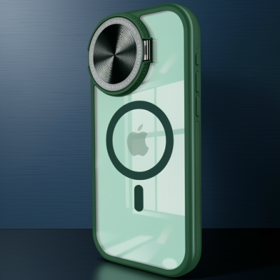 Apple İphone 14 Pro Max Kılıf Teleskop Lens Magsafe Silikon Kapak - Koyu Yeşil