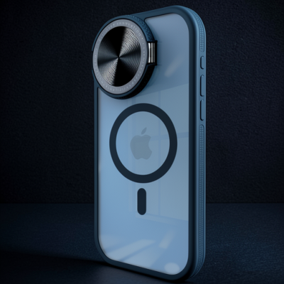 Apple İphone 14 Pro Max Kılıf Teleskop Lens Magsafe Silikon Kapak - Lacivert