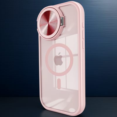 Apple İphone 14 Pro Max Kılıf Teleskop Lens Magsafe Silikon Kapak - Pembe