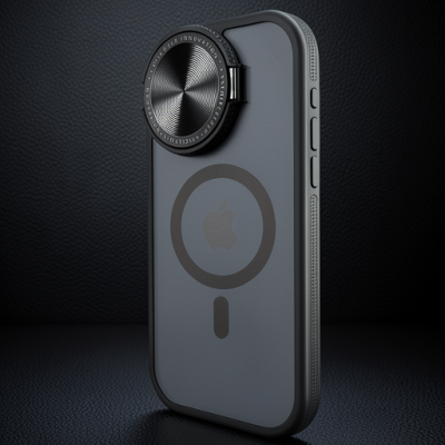Apple İphone 14 Pro Max Kılıf Teleskop Lens Magsafe Silikon Kapak - Siyah