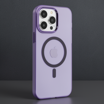 Apple İphone 14 Pro Max Kılıf Tron Şeffaf Magsafe Kapak - Derin Mor