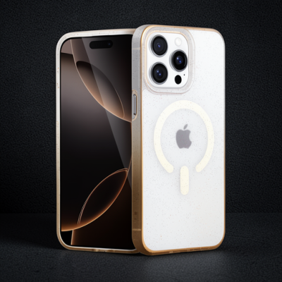 Apple İphone 14 Pro Max Pummel Shiny Magsafe Kapak - Gold