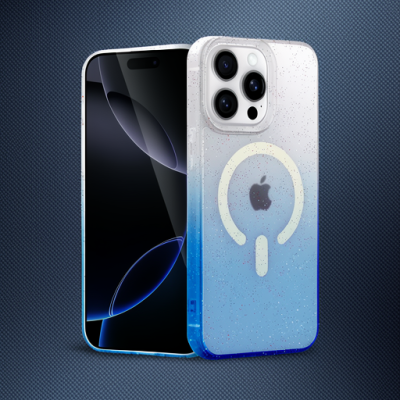Apple İphone 14 Pro Max Pummel Shiny Magsafe Kapak - Mavi