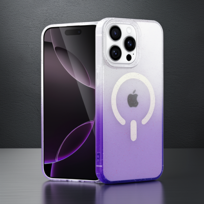 Apple İphone 14 Pro Max Pummel Shiny Magsafe Kapak - Mor