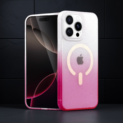 Apple İphone 14 Pro Max Pummel Shiny Magsafe Kapak - Pembe