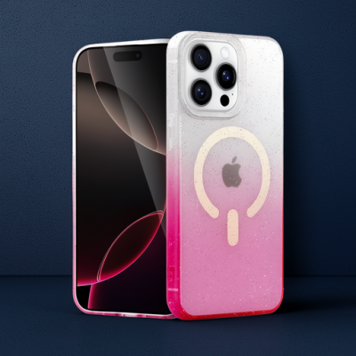 Apple İphone 14 Pro Pummel Shiny Magsafe Kapak - Pembe