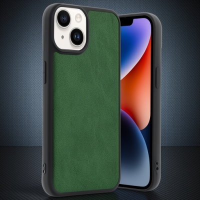 Apple İphone 15 Kılıf Aras Deri Kapak - Açık Yeşil