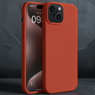 Apple İphone 15 Kılıf First Silikon - Kırmızı