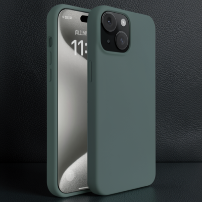 Apple İphone 15 Kılıf First Silikon - Koyu Yeşil
