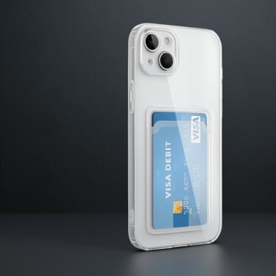 Apple İphone 15 Kılıf Kart Şeffaf Silikon - Şeffaf
