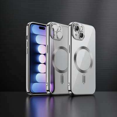 Apple İphone 15 Kılıf Kross Magneticsafe Kapak - Gümüş