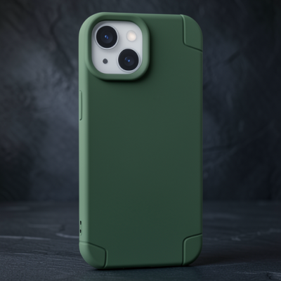 Apple İphone 15 Kılıf Nano İçi Kadife Silikon - Koyu Yeşil