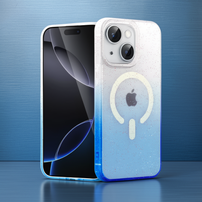 Apple İphone 15 Plus Pummel Shiny Magsafe Kapak - Mavi