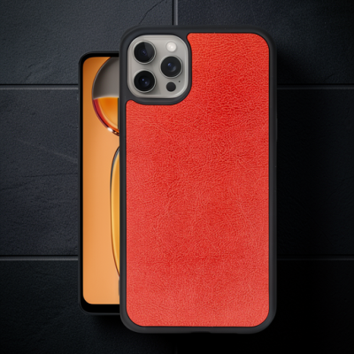 Apple İphone 15 Pro Kılıf Aras Deri Kapak - Kırmızı