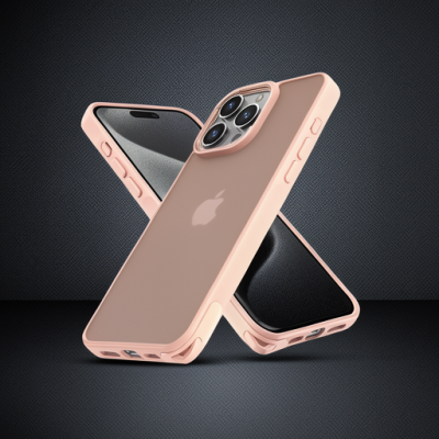 Apple İphone 15 Pro Kılıf Elegant Kapak - Pudra